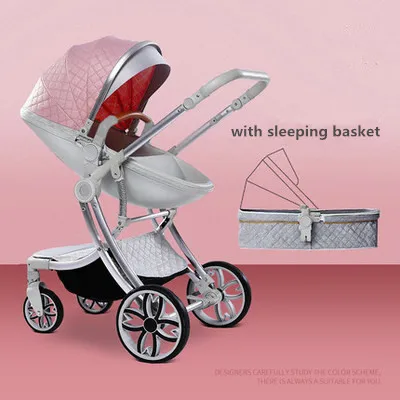 Multi-functional 2 in 1 Baby Stroller High landscape Can Sit Reclining Light Folding Two-way Eggshell design Baby Stroller