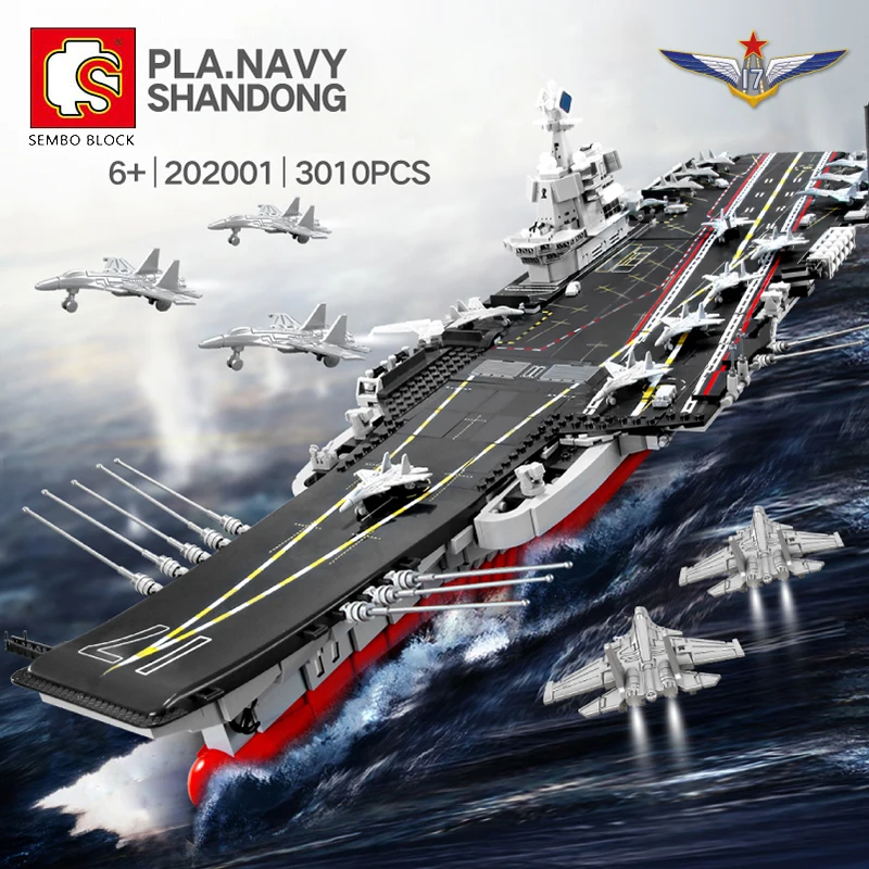 SEMBO DHL 3010 шт. авианосец 1:350 модель строительные блоки военный корабль крейсер