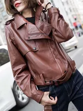 Aliexpress - new 2021 spring autumn fall fashion women’s genuine sheepskin leather coat high street jacket for lady female brown black xxxl