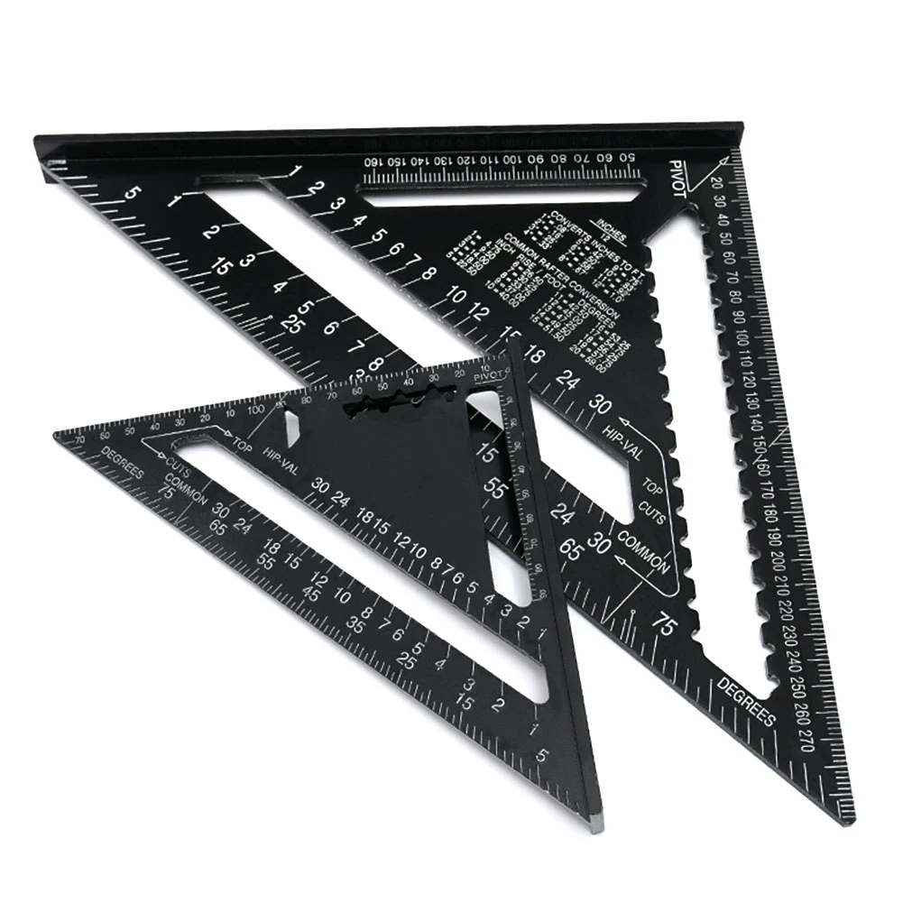 

7/12 inch Triangle Angle Ruler Protractor Woodworking Measurement Tool Quick Read Square Layout Gauge Measuring Tool Woodworking