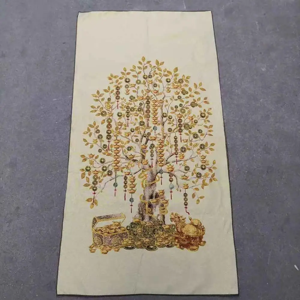 

Antique Suzhou embroidery painting money tree hanging in living room porch restaurant new house decoration money tree mural