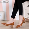 Pumps European style time simple comfortable high heels 2022 new pointed thick heel shoes pu single shoes wild women's shoes ► Photo 3/5