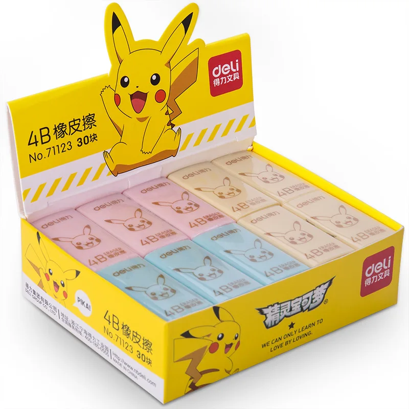 2 шт. Deli Pokemon Pikachu ластики Оранжевый Синий Розовый канцелярские принадлежности