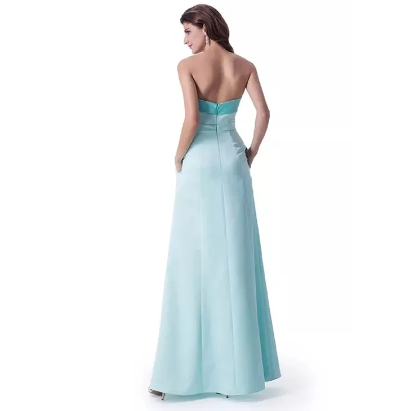 Vestido de festa, дизайн, без бретелек, атласный пояс, длина до пола, вечернее платье, Новое поступление