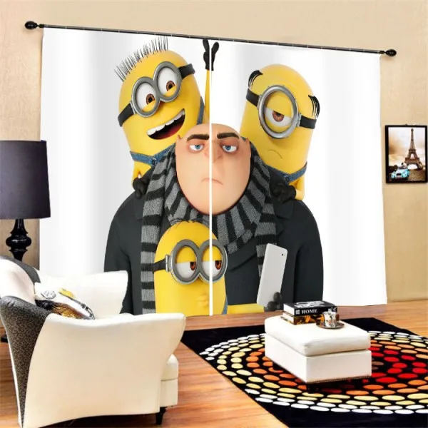 Color-3 Мультяшные 3D занавески для детской спальни, гостиной, Затемненные оконные шторы, 2 панели, полиэстер, занавески, домашний декор - Цвет: Color-3