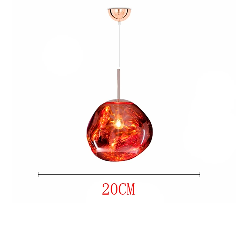 Red 20CM Скандинавская стеклянная дизайнерская подвеска, освещение, кофейная стеклянная Подвесная лампа, для учебы, кухни, светильники, вилла, дуплекс, для квартиры, Подвесная лампа - Цвет корпуса: Red 20CM