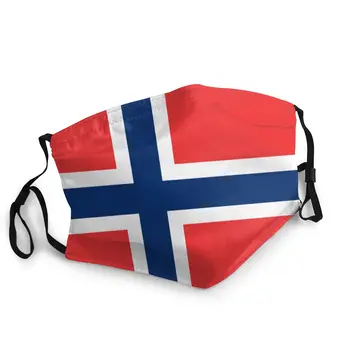

Norwegian Flag For Norway Non-Disposable Face Mask Print Dustproof Mask Protection Cover Respirator Mouth Muffle