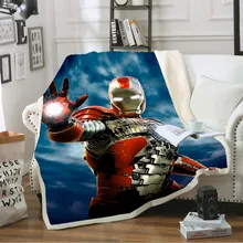 Красное бронированное Флисовое одеяло с изображением Железного человека, шерпы, мягкое одеяло с рисунком героя комиксов, удобное одеяло для мальчиков, зимнее одеяло на коленях