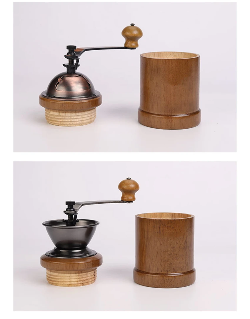 Классическая деревянная ручной Кофе измельчитель ручной из нержавеющей стали в стиле ретро Кофе специй Мини Кусачка с высоким качеством Керамика Милстон