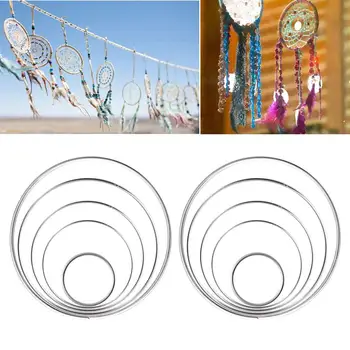 

10Pcs Multi-size Simple Dreamcatcher Round Metal Hoop Ring for DIY Manual Handmade Wicker Crafts Tool Material Accessories