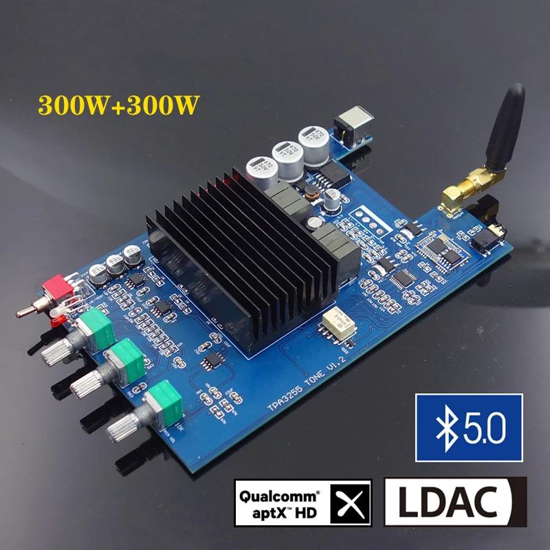 classe d, amplificador estéreo qcc5125, bluetooth 5.0,