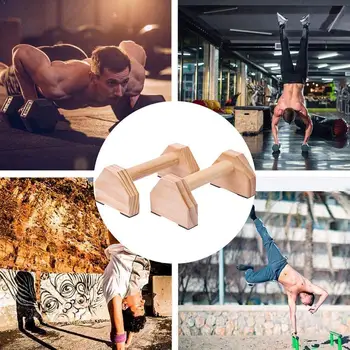 

Fitness Equipment H Shaped Environmental Wooden Calisthenics Parallel Rod Bar Stand Personalized Push-Up Double Handstand J9S0