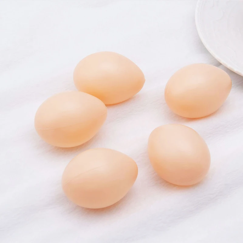 5PCS Plastic Fake Chicken Eggs Poultry Layer Coop Hatching Simulation