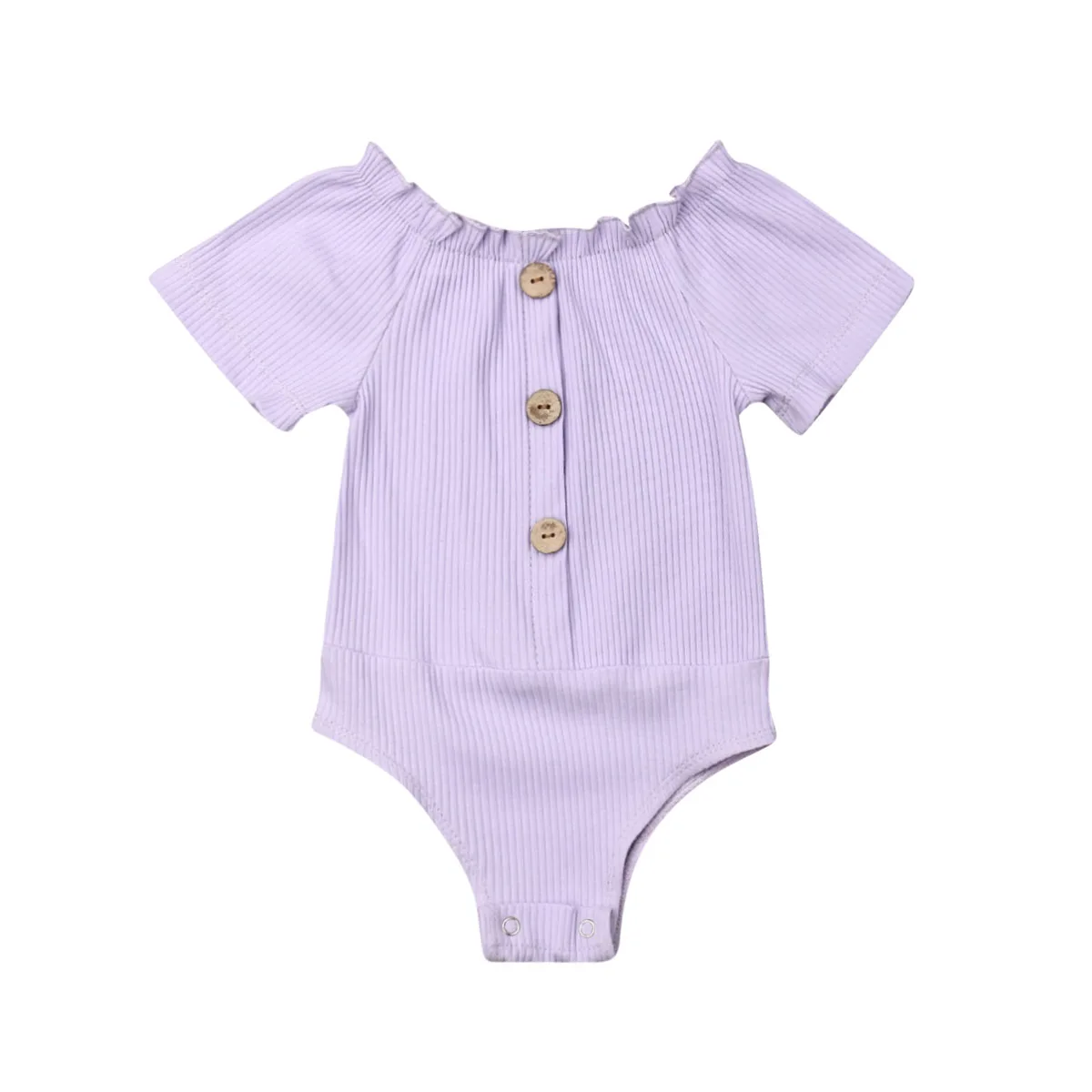 Летний детский хлопковый однотонный боди с круглым вырезом для новорожденных мальчиков и девочек, комбинезон с короткими рукавами, одежда