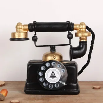 

NewRetro Make Old Resin Pendulum Antique Telephone Home Bar Cafe Desktop Decoration 3