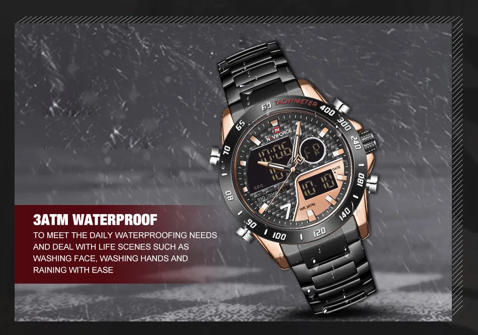 Top Luxury Brand NAVIFORCE Men Watches Military Digital Sport wristwatch Mens Waterproof Stainless Steel Clock Relogio Masculino