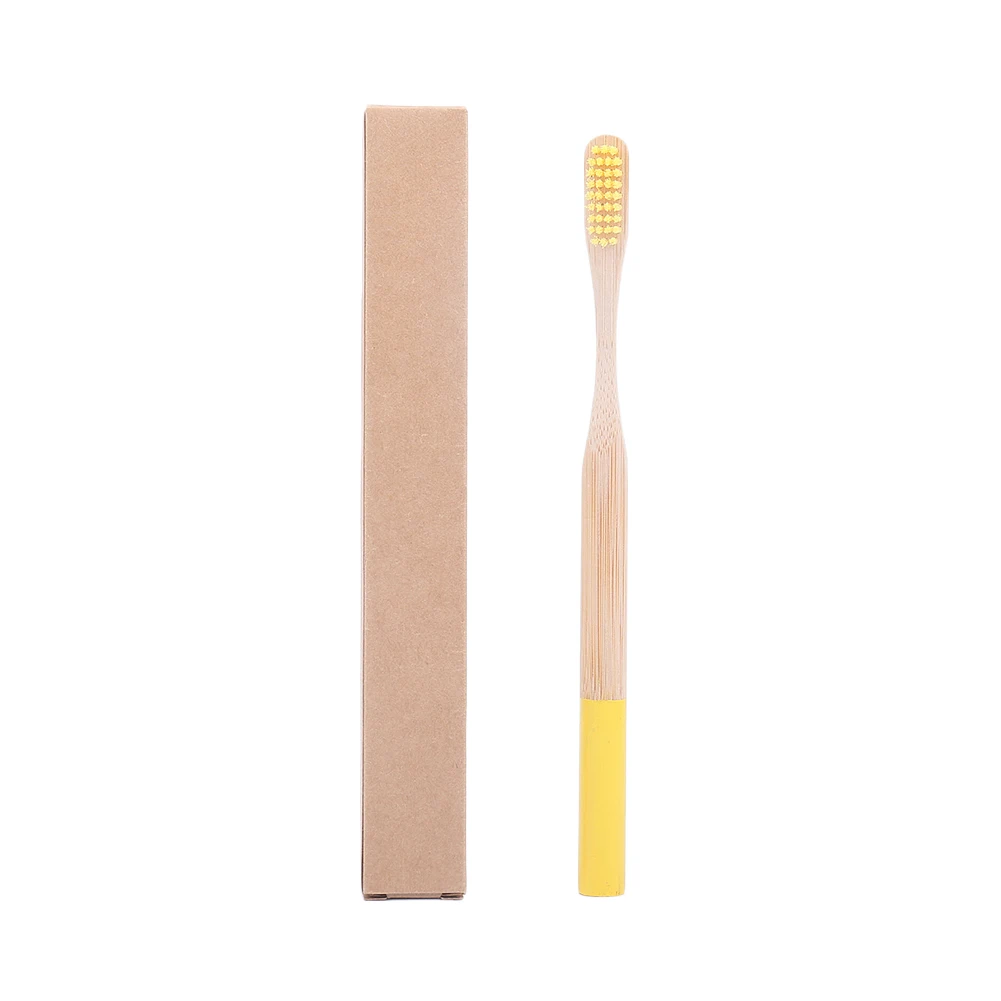 1 шт., портативная зубная щетка из мягкого волокна, Экологичная деревянная зубная щетка с ручкой из натурального бамбука, бумажный чехол для ухода за полостью рта для взрослых - Цвет: 6