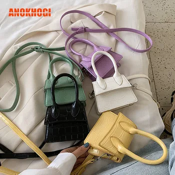 

2020 New Candy Color Alligator Pattern Shoulder Bags for Women Violet Mini Crossbody Bag Lipstick Ladies Handbags B762