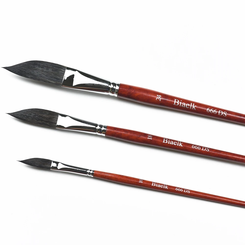Watercolor Artist Paint Brush 1PC with Squirrel Mix Hair and Wooden Handle