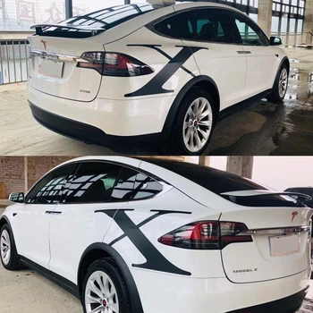 

2 pcs car door stickers auto vinyl wrap decals for TESLA model X automobiles sports graphics style Car customization Accessories