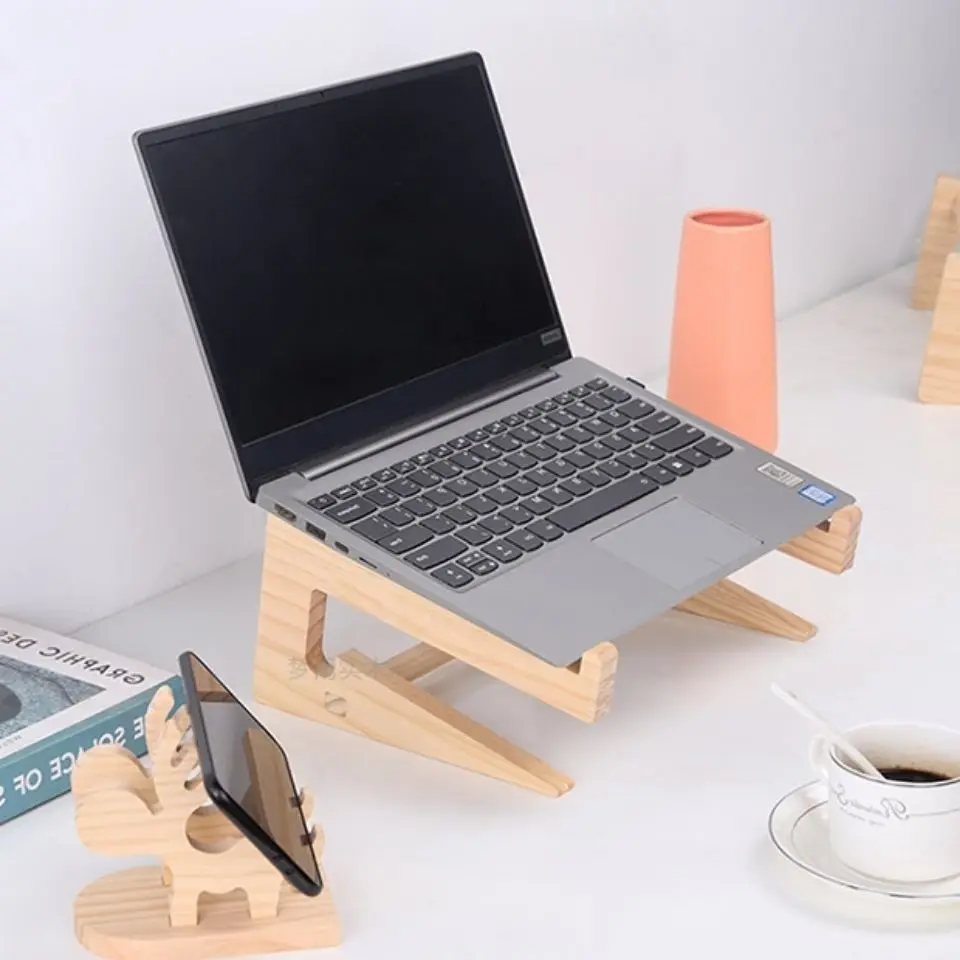 Soporte Universal de madera para portátil, soporte de refrigeración para Notebook, Macbook Pro, Air, IPad Pro, soporte de madera desmontable