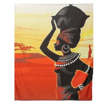 

Waterproof-Shower-Curtain-Exotic-Customs-African-Girl-Fabric-Shower-Curtain-with-12-hooks-Bathroom-Accessories