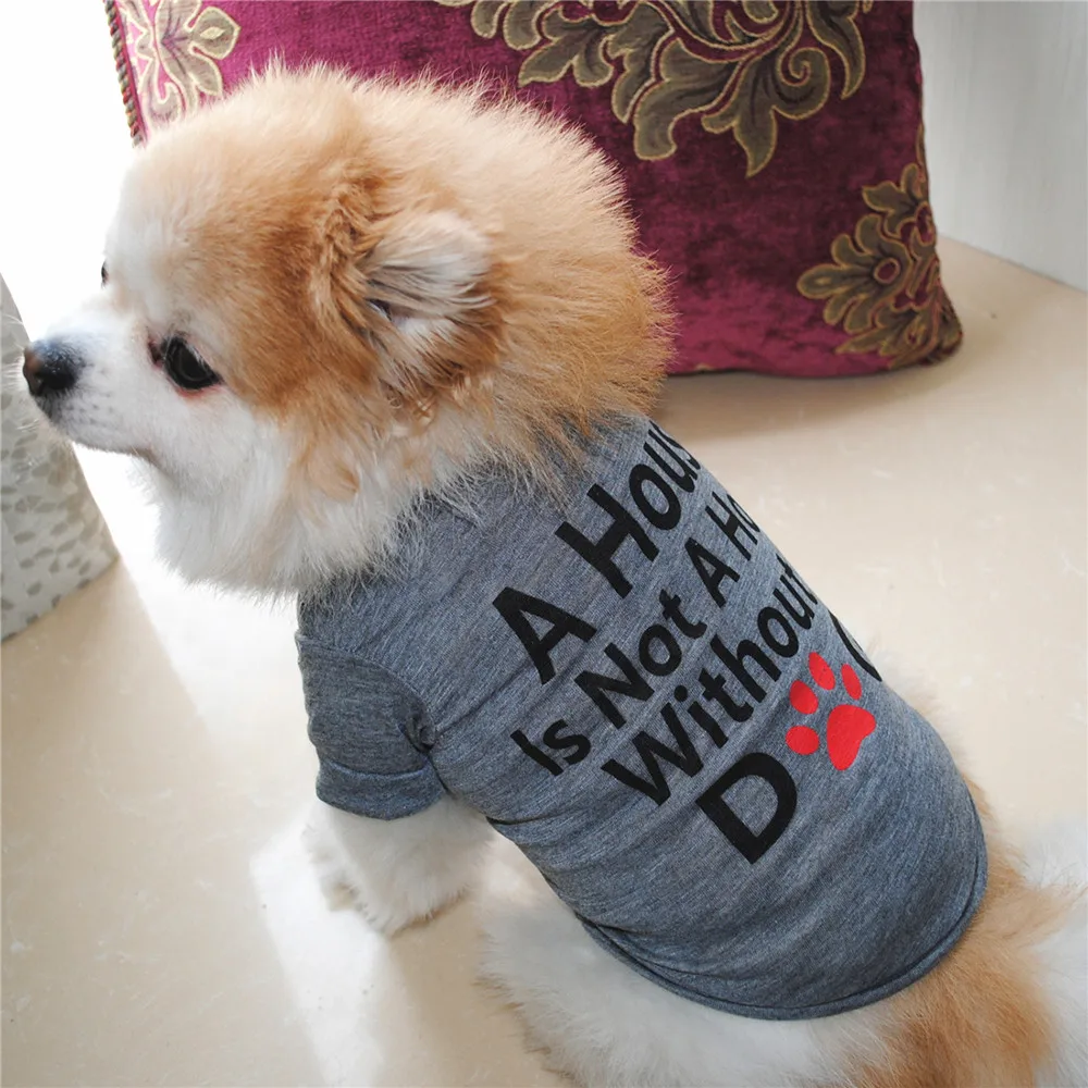 2 Colors Best Dog Lover Gifts Summer Shirt Small Cat Pet Clothes Soft Vest T For Medium Dogs Classic Pattern 124 | Дом и сад