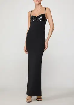 

Black Bandage Long Dress Top Quality Sexy Women Night CLub Wedding Bodycon Strap Celebrity Party Dress