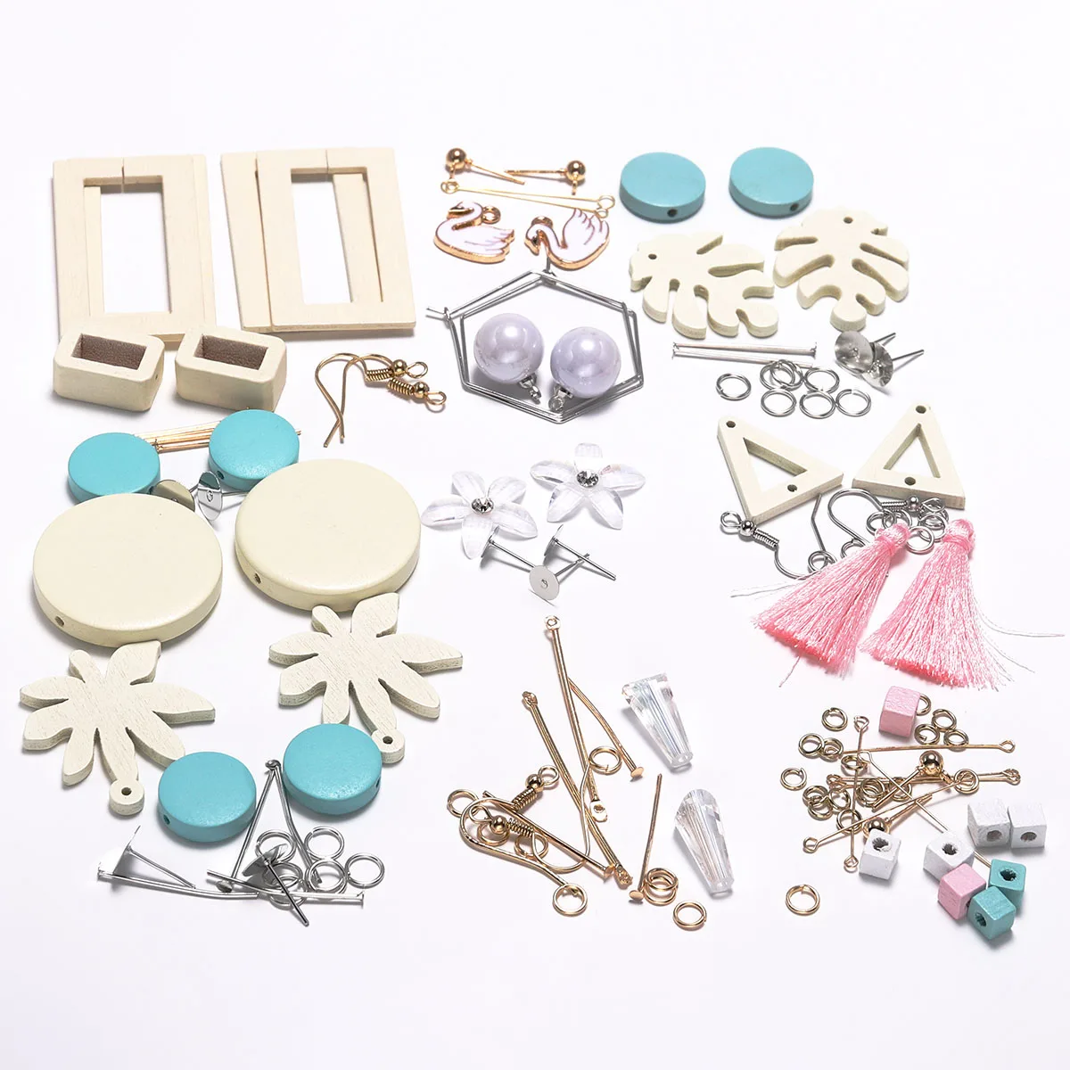 

Set blue Fashion Drop Pearl Earring DIY Jewelry Making package For Girls Long Drop Fringe Earring Findings Handcraft Supplies