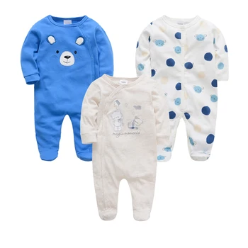 

Honeyzone 2 3 pcs/set Spring Autumn Baby Boy Rompers 100% Cotton Cartoon Animal Newborn Jumpsuit One Piece bebe Pajamas