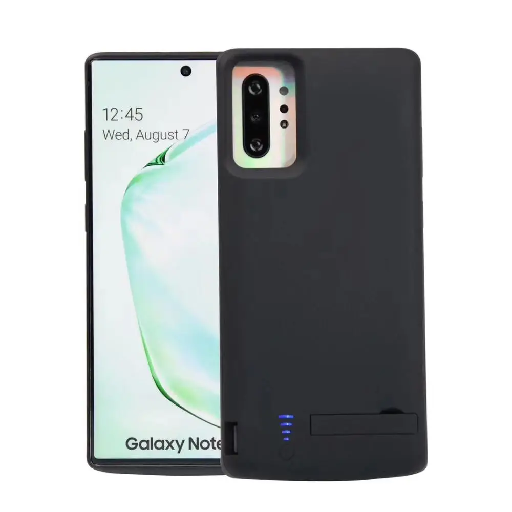 5000/6000 мАч зарядное устройство чехол для samsung Galaxy Note 10 Plus note 10 USB power Bank чехол Расширенный кронштейн для аккумулятора крышка - Цвет: Note 10 Plus-Black
