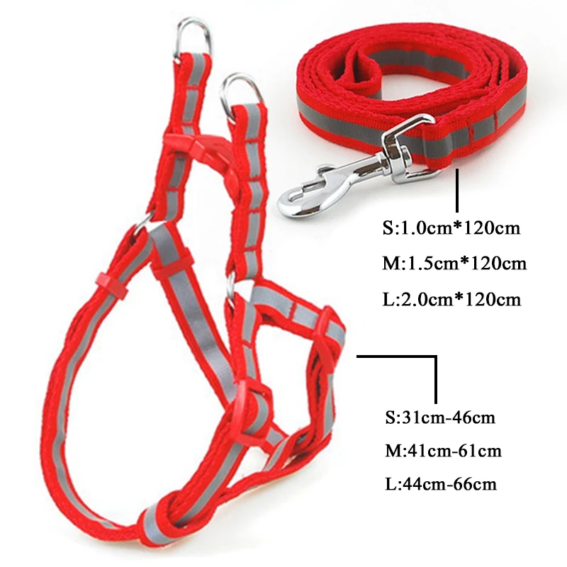 Adjustable Lead Harness Pet Hand Strap Walk Out Collar Reflective Nylon Small Dog Small Large