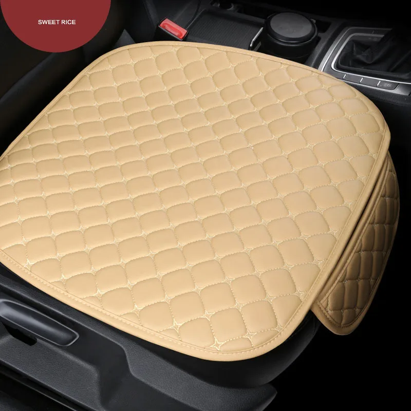 Полный кожаный нескользящий автомобильный комплект подушка защита для автомобильного сиденья четыре сезона дышащий автомобильный набор чехлов автомобильные аксессуары - Название цвета: Beige
