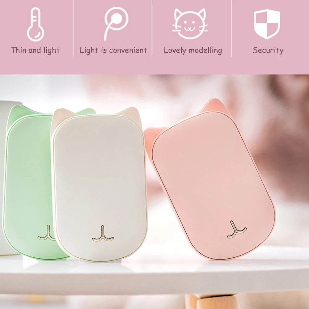 Симпатичный USB Перезаряжаемые грелка для рук и 3600 мА/ч, Мощность power Bank 5V Мини Портативный путешествия удобный с длительным сроком службы карманная грелка для рук