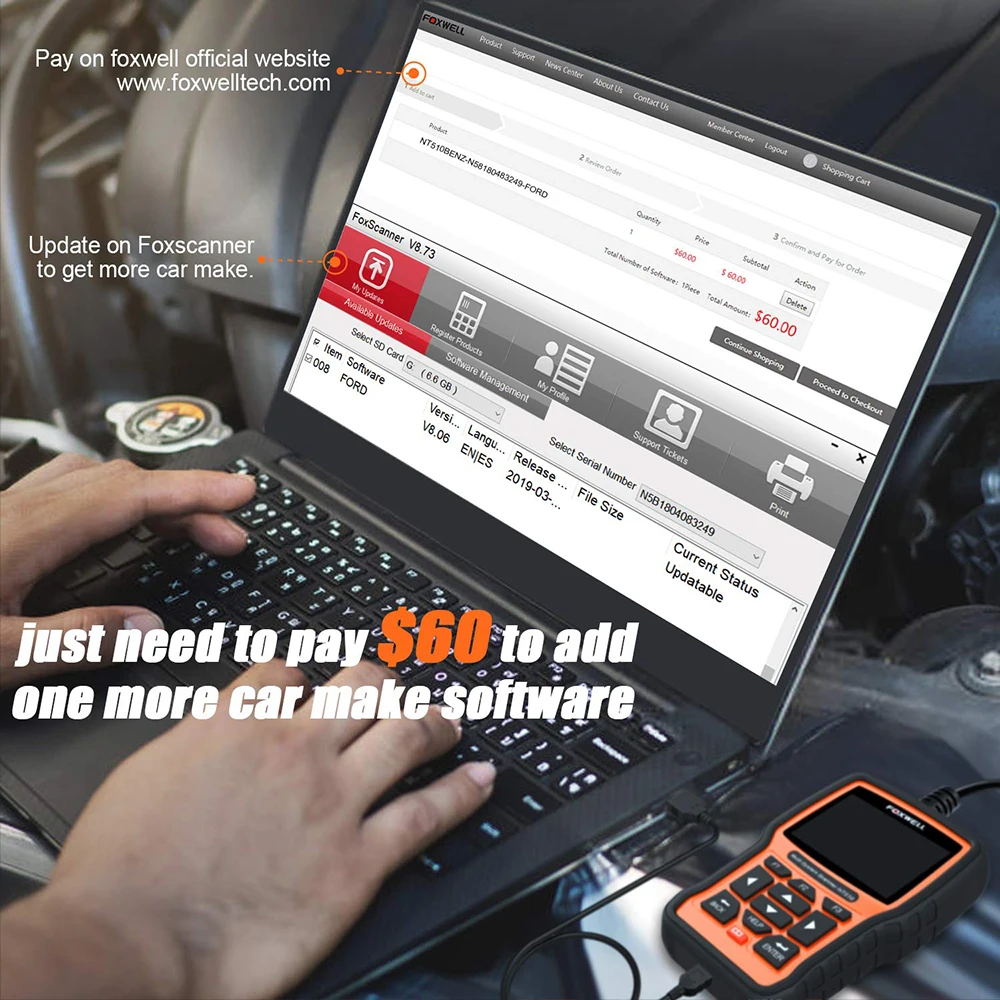 US $129.00 2021 OBD2 Scanner FOXWELL NT510 Elite SRS ABS EPB DPF Oil Reset Full System ODB2 Automotive Scanner Car Diagnostic Tool