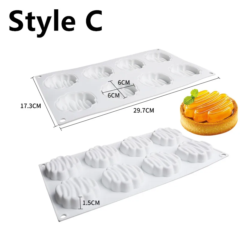 New Combination Tart Cake Mold DIY Multiple Shapes Chocolate Mousse Dessert Silicone Mould Pastry Decoration Baking Modle