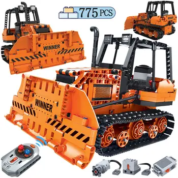 

775pcs City Electric RC Car Building Blocks Bulldozer Technic Remote Control Engineering Truck Bricks Toy For Boy Children