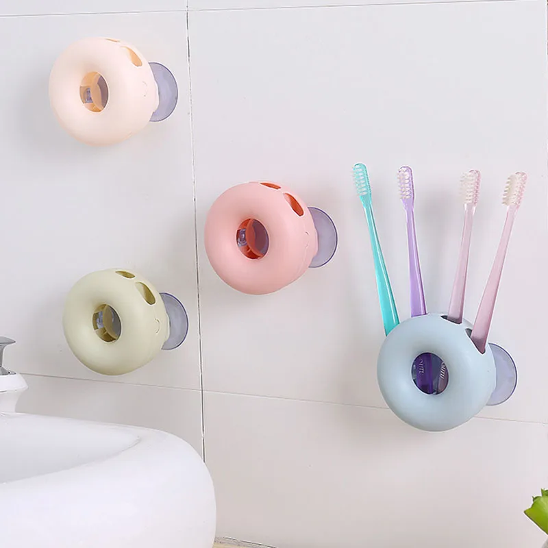 Toothbrush Holder Bathroom Wall-Mounted  Rack Couple Suction Cup Toothbrush Tube Put Toothbrush Rack