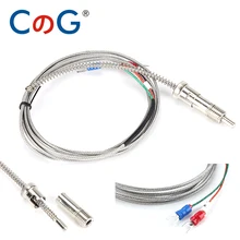 WRNT-01 1-10m baioneta m12 k tipo j compressão mola blindado fio termopar sensor de temperatura para o controlador de temperatura