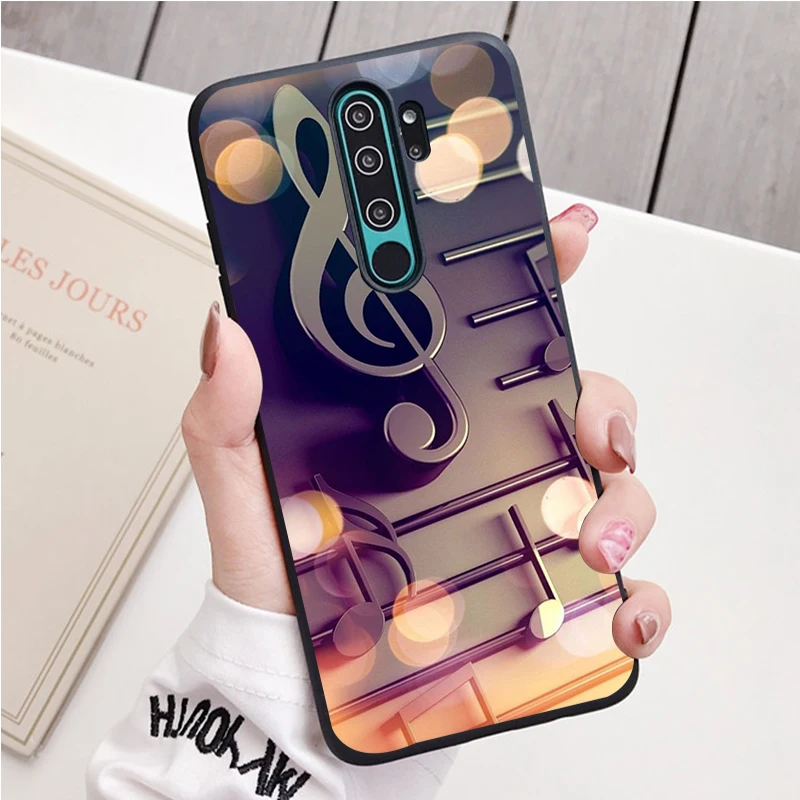 Musical Notes Violin black Silicone Phone Case For Redmi note 8 7 Pro S 8T for redmi 9  7A Cover best flip cover for xiaomi Cases For Xiaomi