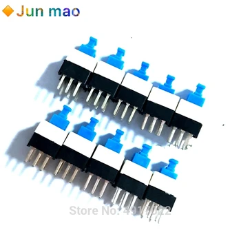 

50PCS/Lot 8X8mm 8*8mm 6Pin Push Tactile Power Micro Switch Self lock On/Off button Latching switch Self locking 8*8 8x8 mm NEW