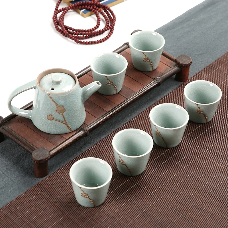 Семь чайных комплектов керамические чайные сервизы Китайский кунг-фу чайные наборы керамический чайник керамическая чашка для чая для дома или офиса G