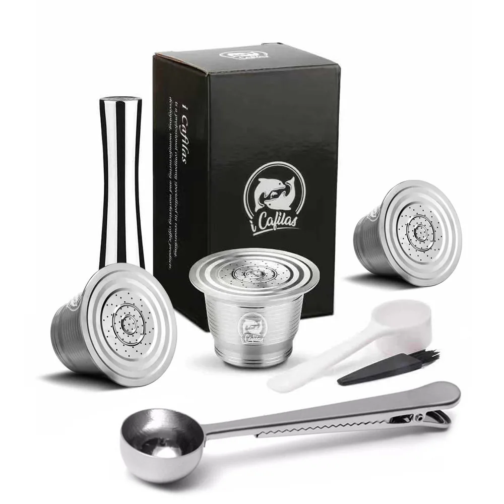 Nespresso Reusable Coffee Capsule Stainless Steel Refillable Filters Espresso Cup Fit for Inissia &amp Pixie Maker Machine | Дом и сад