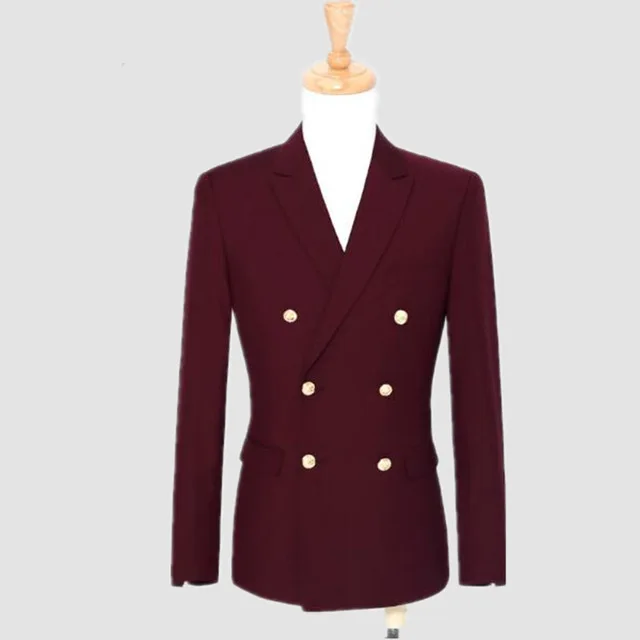 

Double Breasted Mens Slim Fit Suit Wedding Business Casual Blazer Custom Made Ternos Jacket Coat For Men Costume Homme 2 Pieces