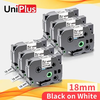 

UniPlus 6PK 18mm TZe FA241 Iron on Label Tape Replace Brother TZe Label Maker Blue on White Ironing Fabric Clothes for P touch
