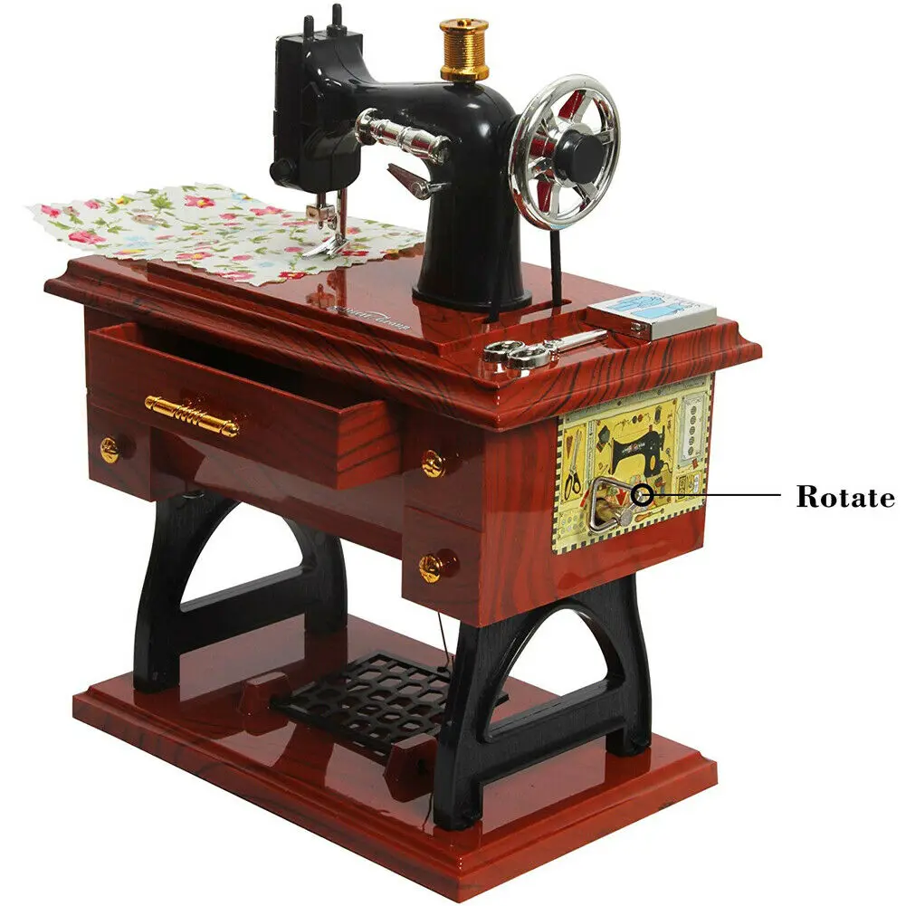 Creative Gifts Birthday Gift Music Boxes Sewing Machine Music Box Mini Creative Retro Sewing Clockwork Box Gift music box