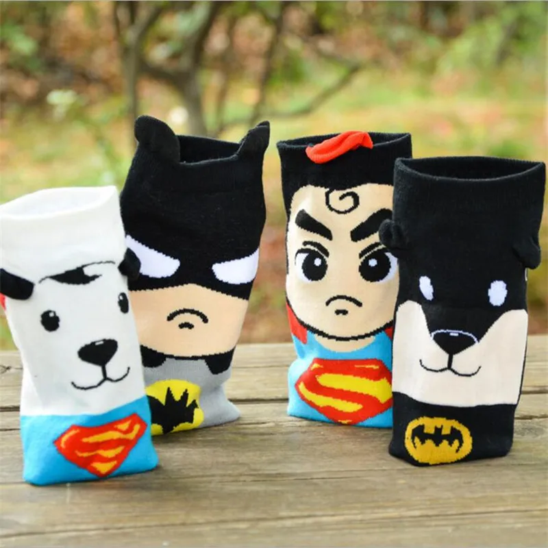 Горячая распродажа! Женские носки с героями мультфильмов, 6 пар/лот, летние и осенние цветные короткие носки с животными, женские и женские забавные хлопковые носки