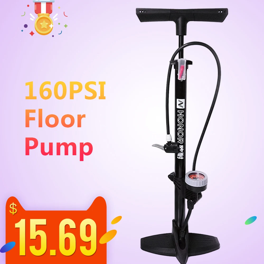

Lixada Bicycle Pump 160PSI MTB Road Floor Pump firm Fast Safe Inflating Valve co2 Tire Inflation Foot Pump bicycle accessories
