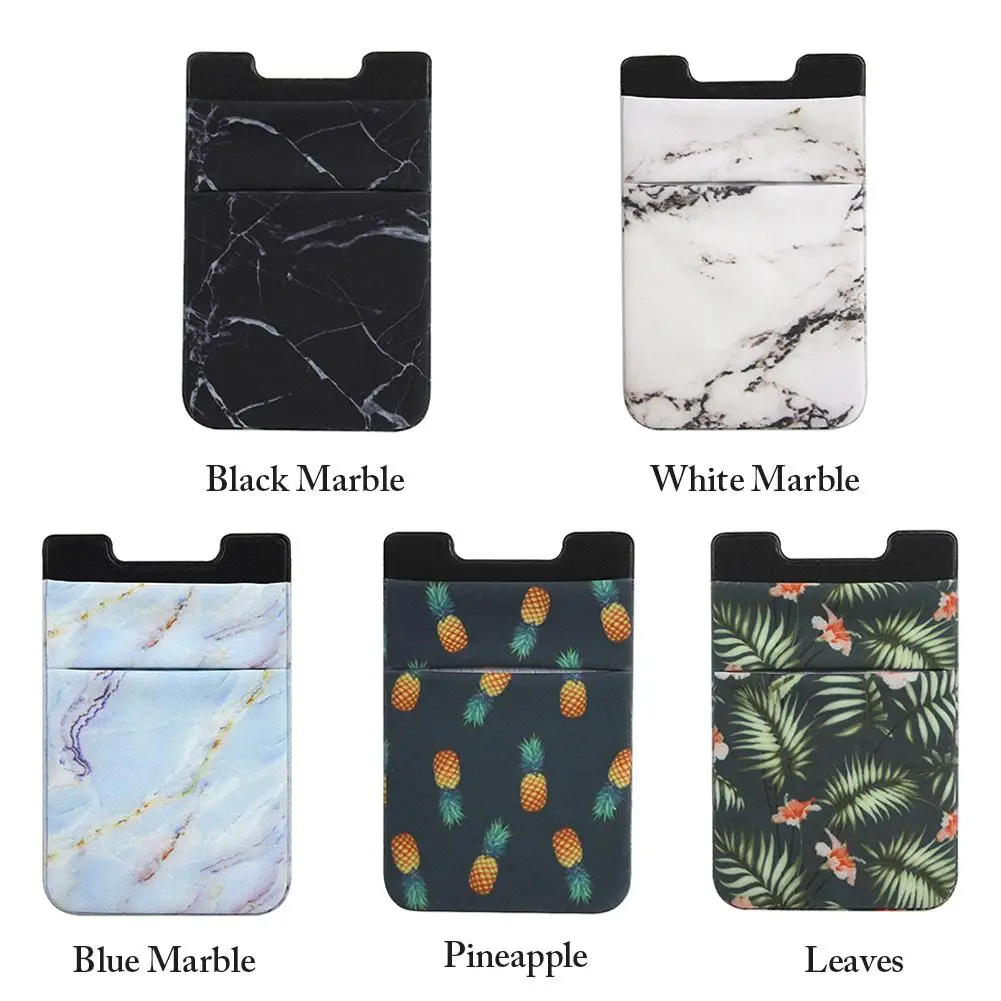 

Cell Phone Sticker Marble Lycra Sticker Card Pocket Wallet For Most Smartphones