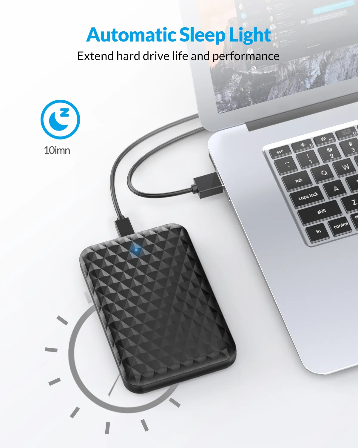 External Hard Drive Case SSD Enclosure Hard Drive Enclosure Hard Disk Case External Hard Drive Box HDD Case Enclosure ORICO Type-C External Hard Drive Enclosure 2.5Inch with C to C cable for HDD SSD Enclosure Case for 2.5'' 7mm-9.5mm SSD HDD Box